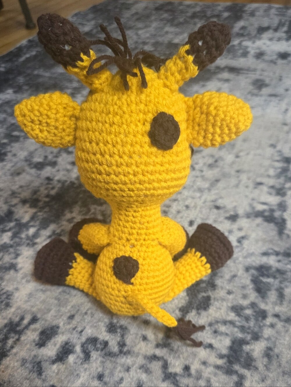 Handmade Yellow & Brown Crochet Giraffe Plush - Soft Stuffed Animal - Picture 2 of 3